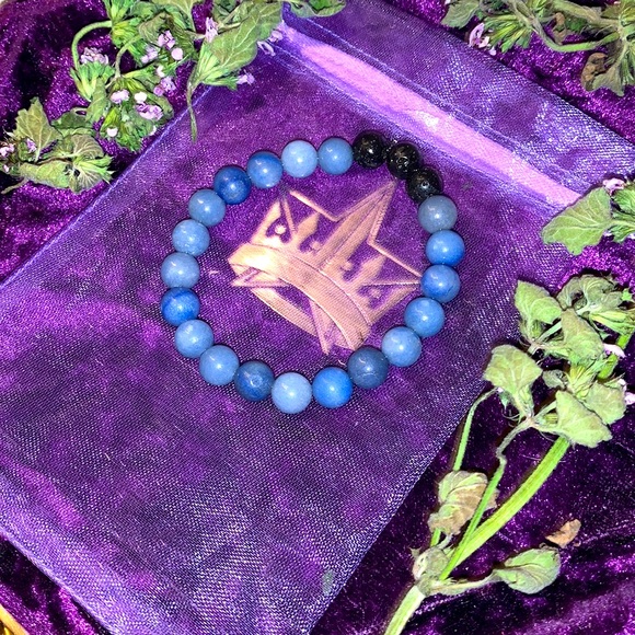 🪬2/$20🪬 8mm Genuine Nat Blue Aventurine Gemstone&Lava Rock - Picture 3 of 12